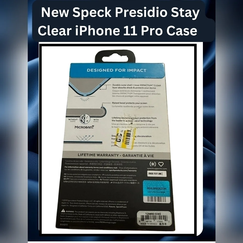 Speck Presidio Stay Clear iPhone 11 Pro Case – Drop Tested & Antimicrobial